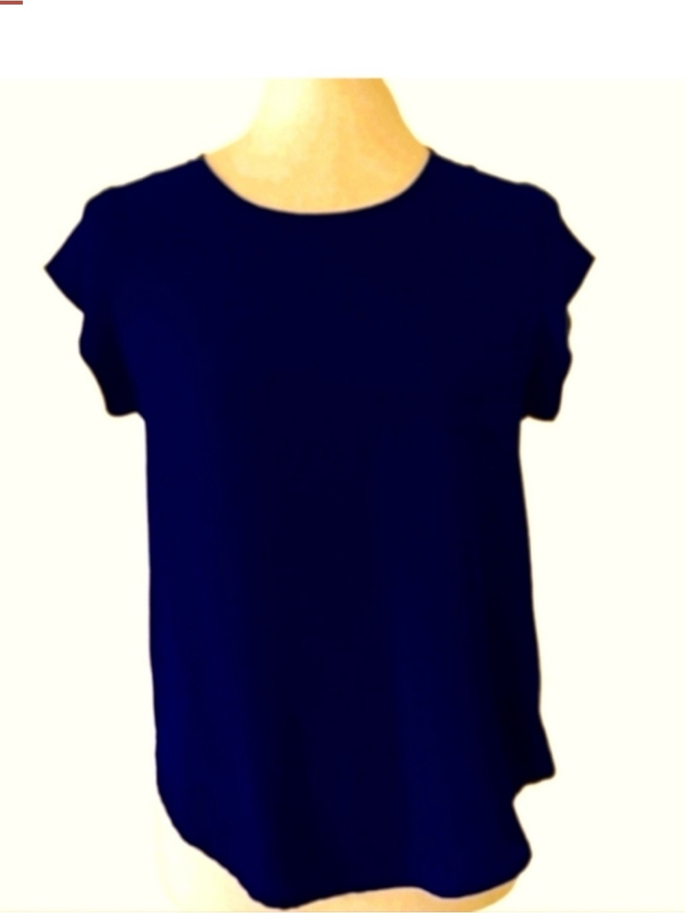 Lily White Navy Blue Cap Sleeve Blouse Women’s Medium